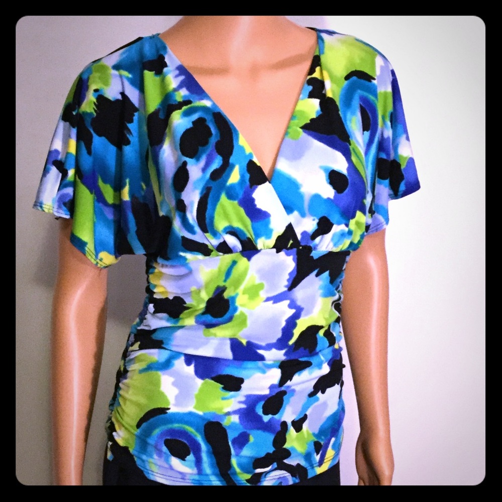Sassy “IZ Ever California” Multi Colored Blouse